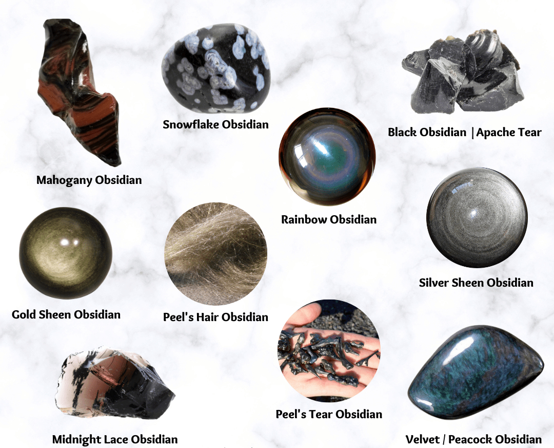 انواع کریستال آبسیدین obsidian